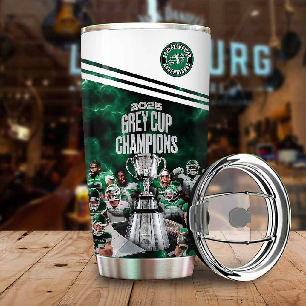 Saskatchewan Roughriders 2025 Grey Cup Champions Tumbler Cup – TANTN18943