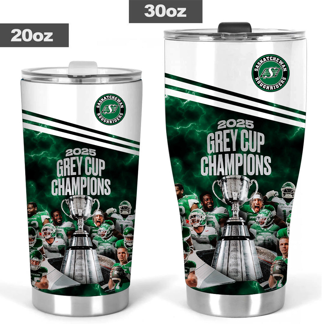 Saskatchewan Roughriders 2025 Grey Cup Champions Tumbler Cup – TANTN18943