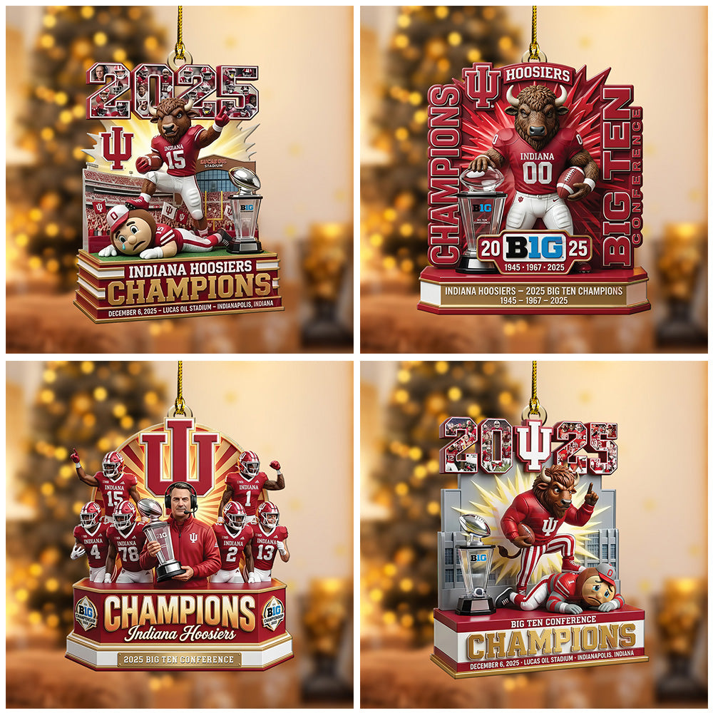 4PCS Indiana Hoosiers Football Custom Shape 2-Side Printed Acrylic Ornament – TANTN19260