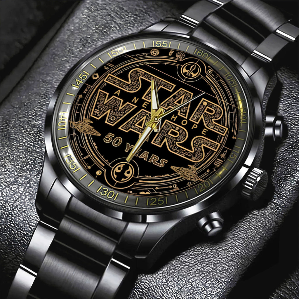 Star Wars 50th Anniversary Black Stainless Steel Watch – TANTN19412