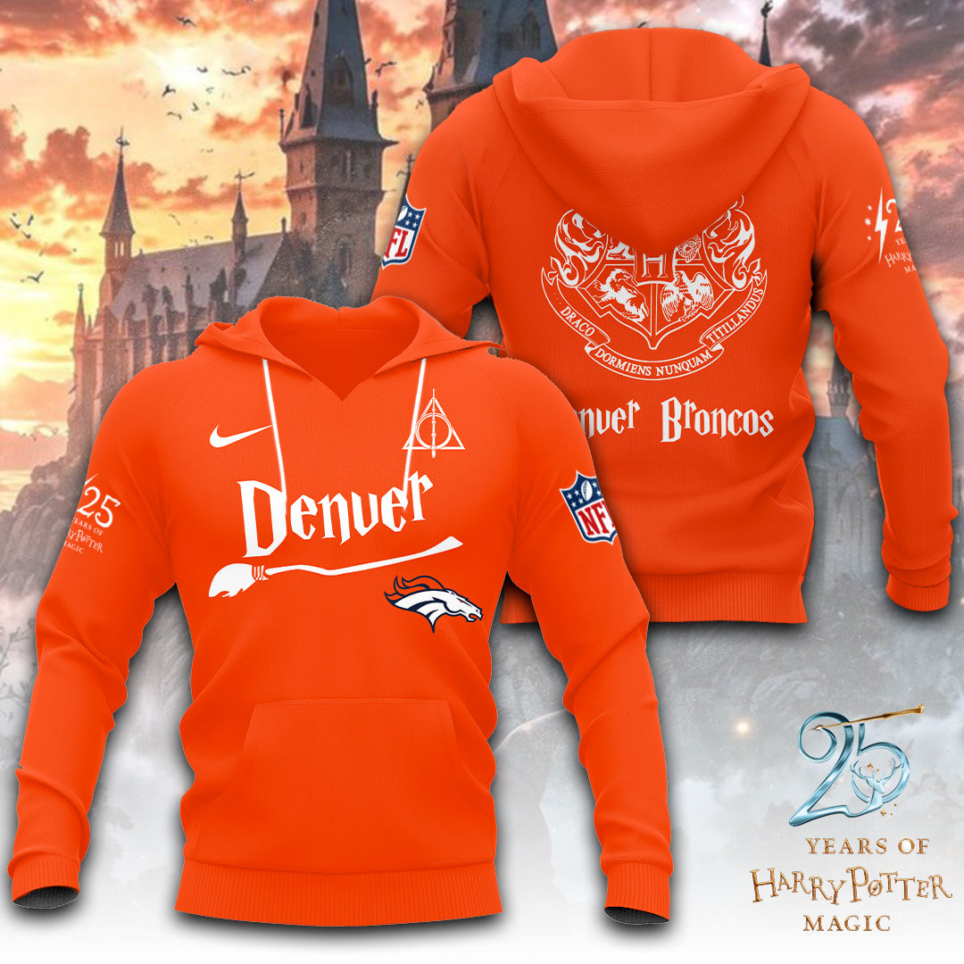Denver Broncos x Harry Potter 25 Years of Magic 3D Apparel – TANTN19526