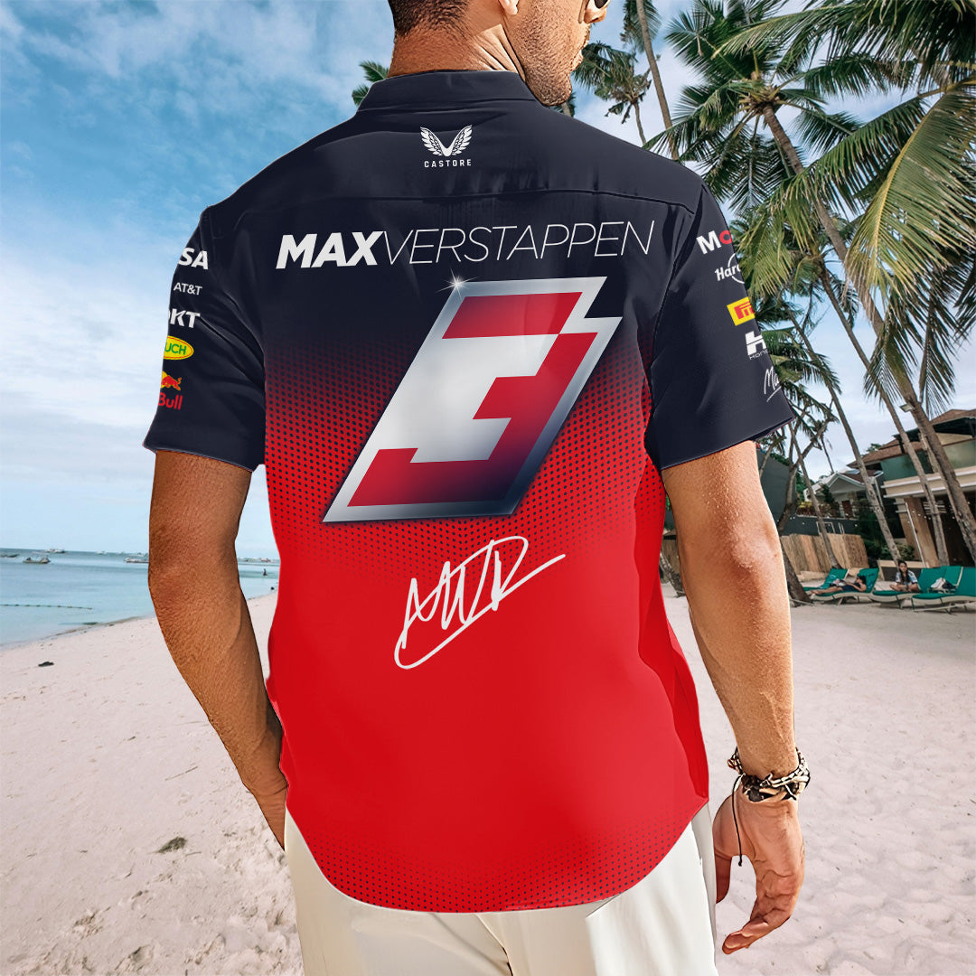 Red Bull Racing x Max Verstappen Short Sleeve Button-Down Shirt – TANTN19872