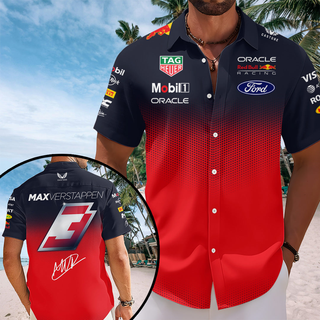 Red Bull Racing x Max Verstappen Short Sleeve Button-Down Shirt – TANTN19872