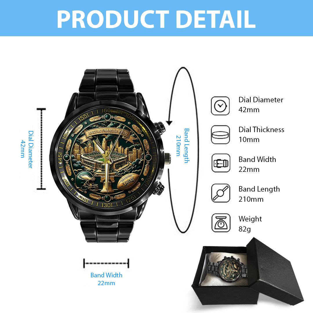 Philadelphia Eagles Black Stainless Steel Watch – TANTN20021