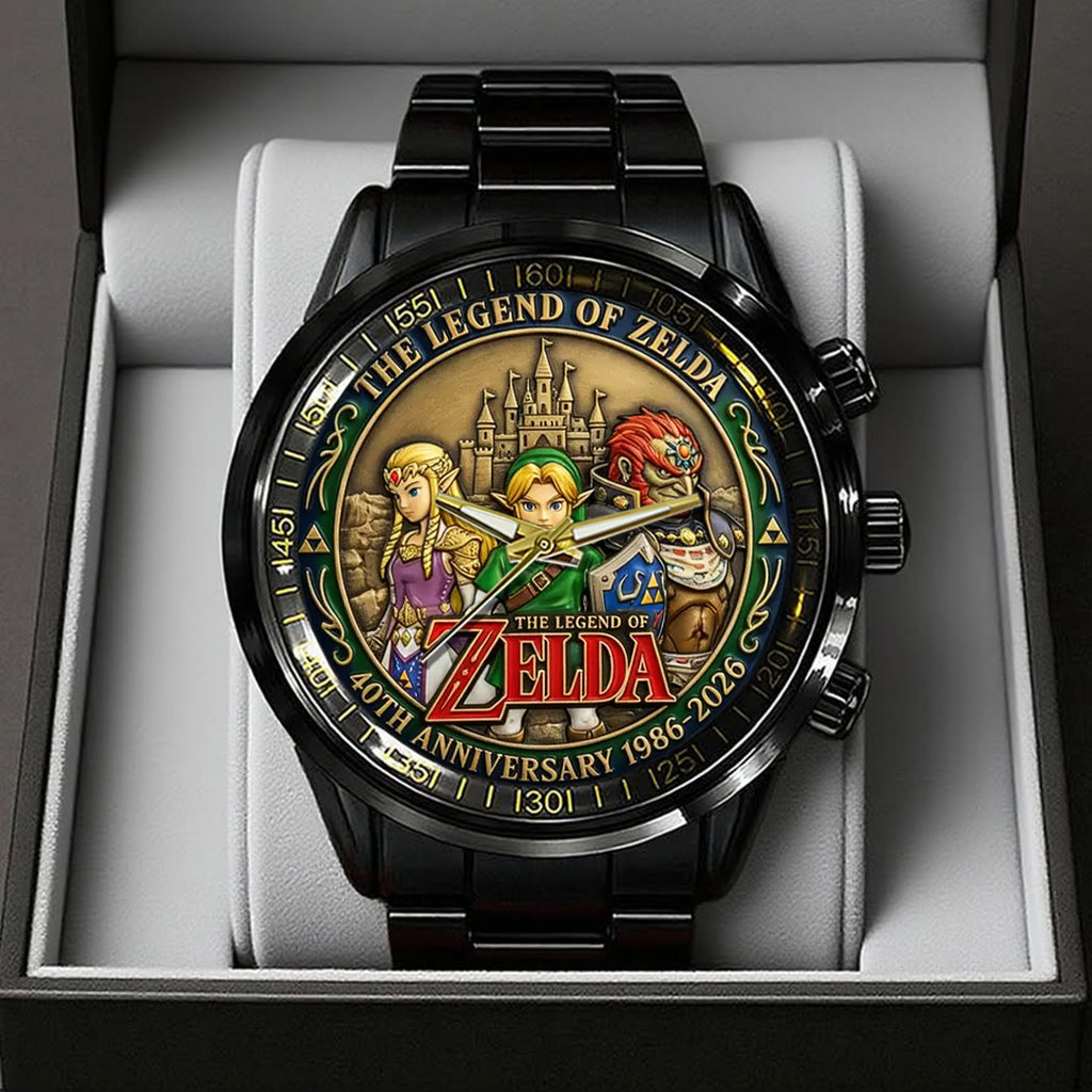 The Legend of Zelda 40th Anniversary Black Stainless Steel Watch – TANTN20249