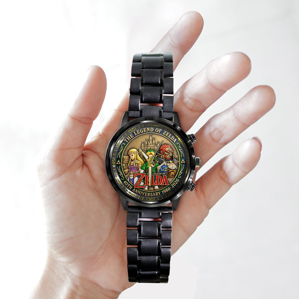 The Legend of Zelda 40th Anniversary Black Stainless Steel Watch – TANTN20249