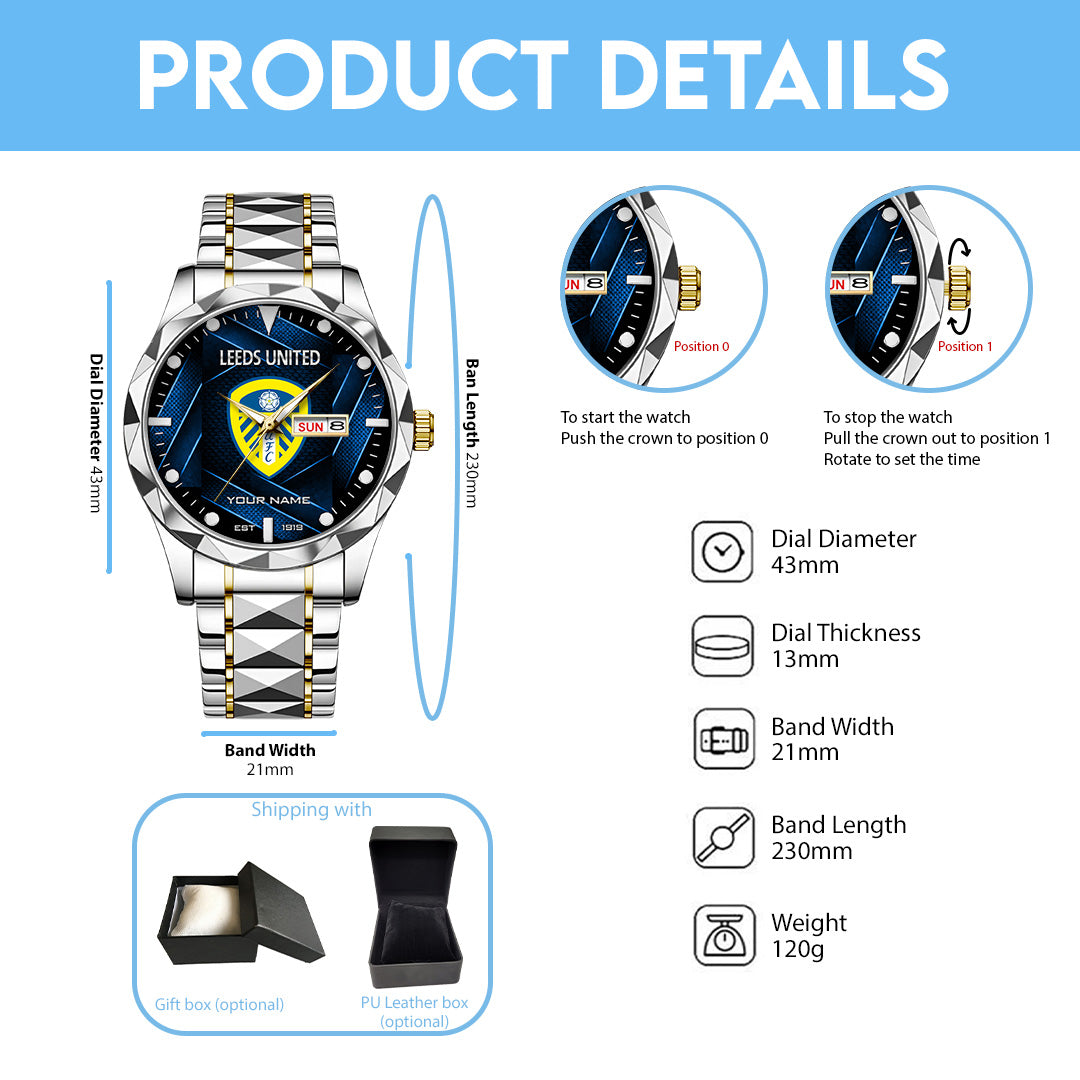Personalized Leeds United Alloy Luxury Quartz Watch – TANTN20263