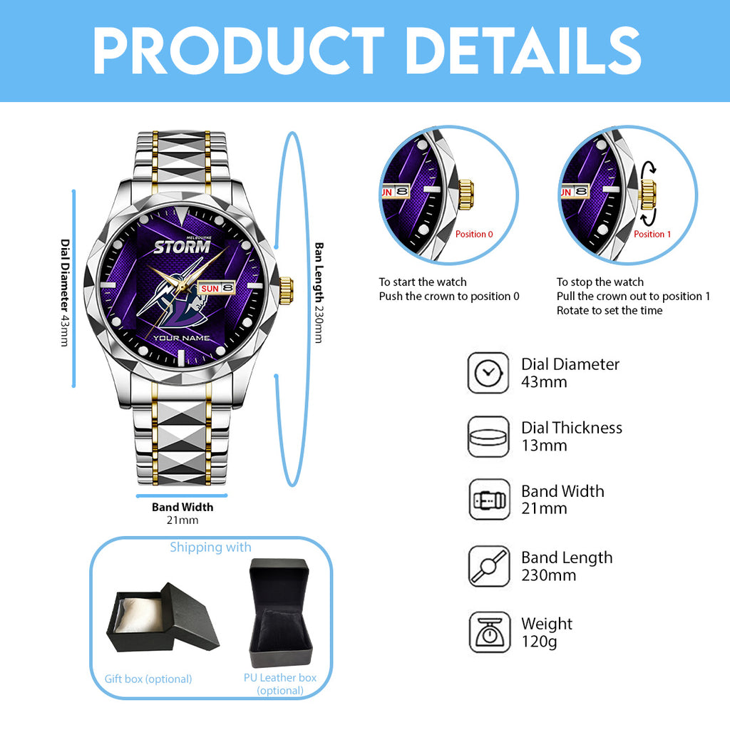 Personalized Melbourne Storm Alloy Luxury Quartz Watch – TANTN20296