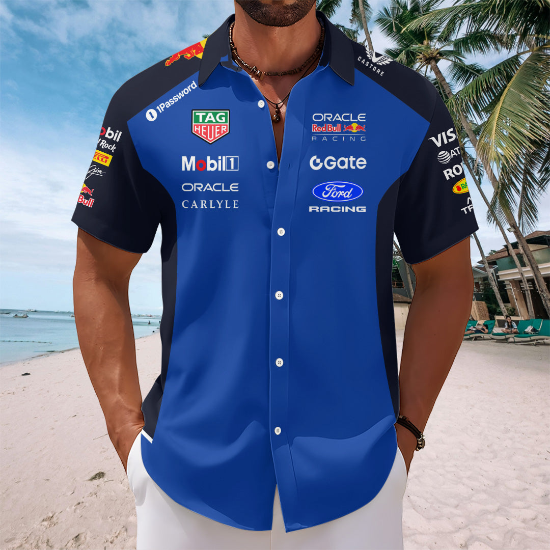 Red Bull Racing x Max Verstappen 2026 Short Sleeve Button-Down Shirt – TANTN20354
