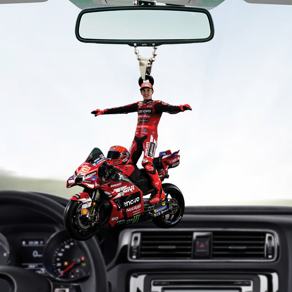 Ducati Lenovo Team x Marc Márquez Custom Shape 2-sided Acrylic Car Ornament – TANTN20413