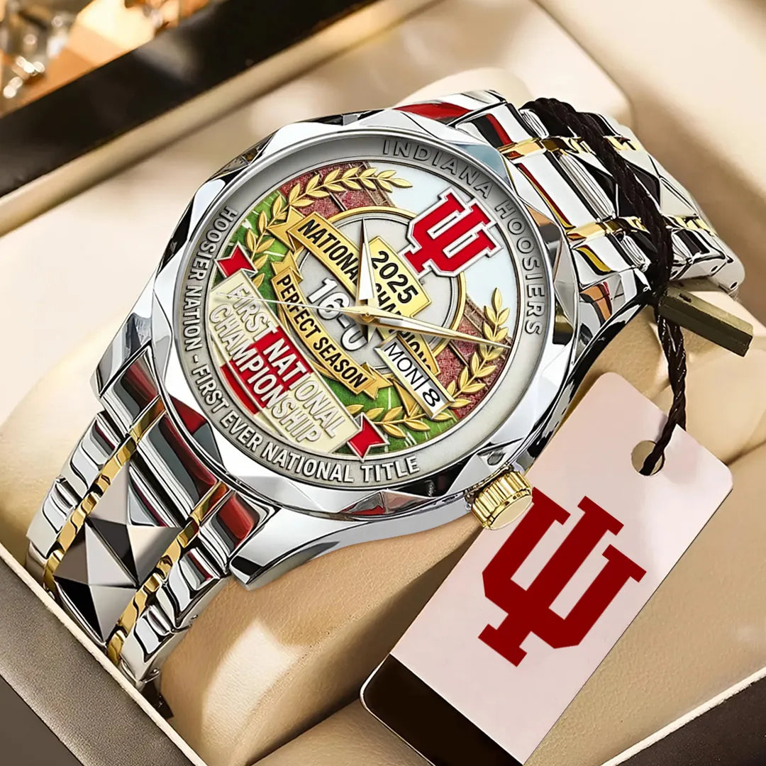 Indiana Hoosiers Football 2025 National Champions Alloy Luxury Quartz Watch – TANTN20469