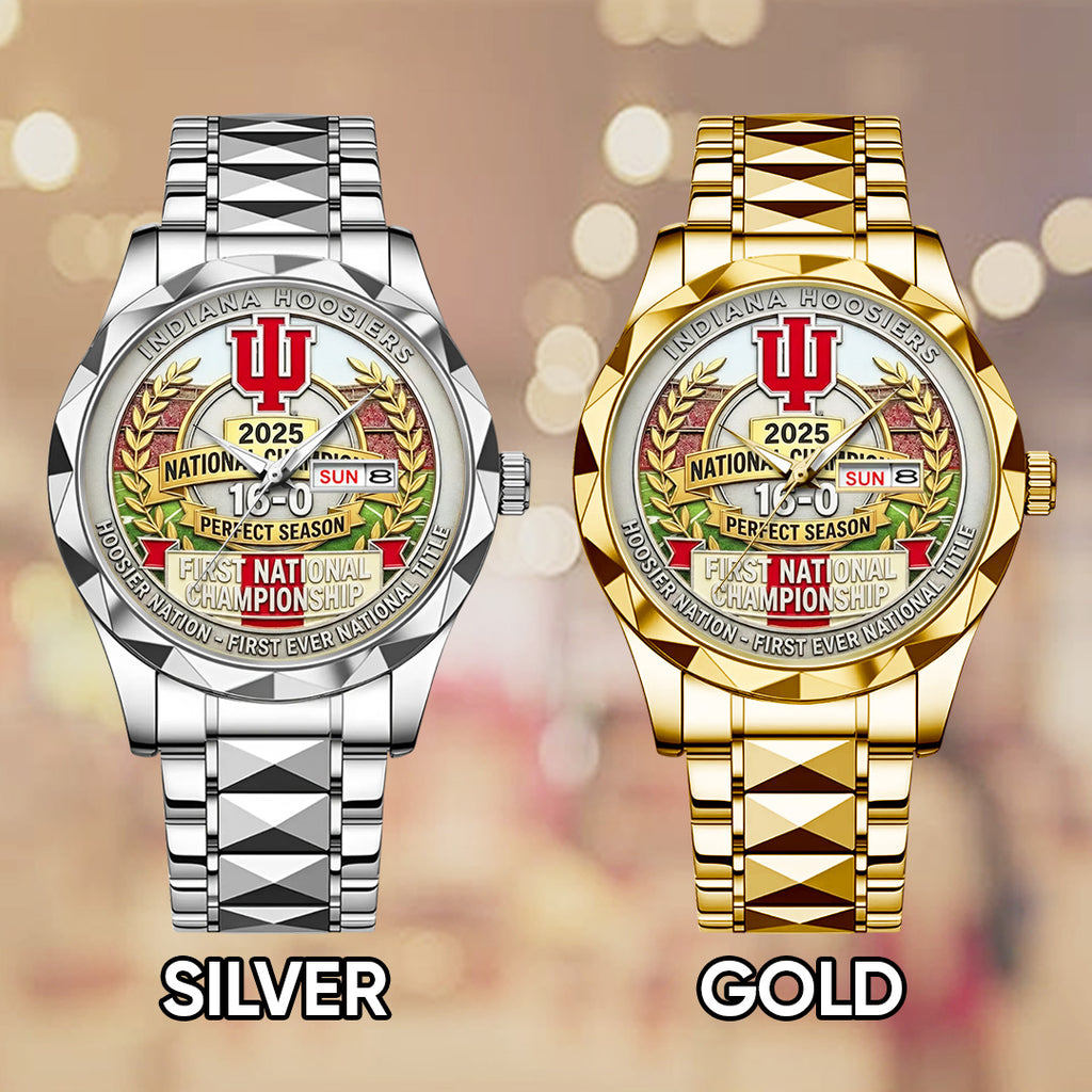 Indiana Hoosiers Football 2025 National Champions Alloy Luxury Quartz Watch – TANTN20469