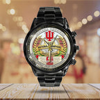 Indiana Hoosiers Football 2025 National Champions Black Stainless Steel Watch – TANTN20470