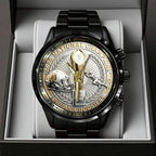 Indiana Hoosiers Football 2025 National Champions Black Stainless Steel Watch – TANTN20479