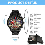 Indiana Hoosiers Football 2025 National Champions Black Stainless Steel Watch – TANTN20494