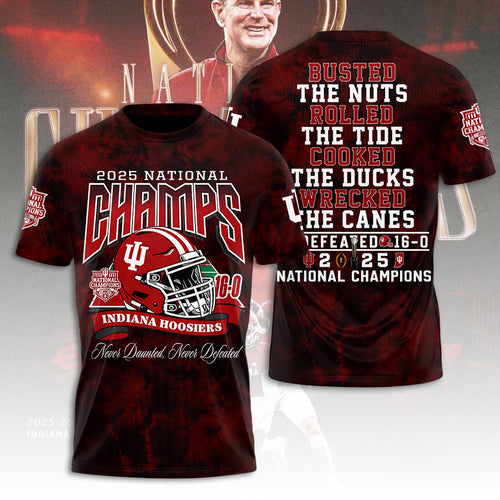 Indiana Hoosiers Football 2025 National Champions 3D Apparel – TANTN20575