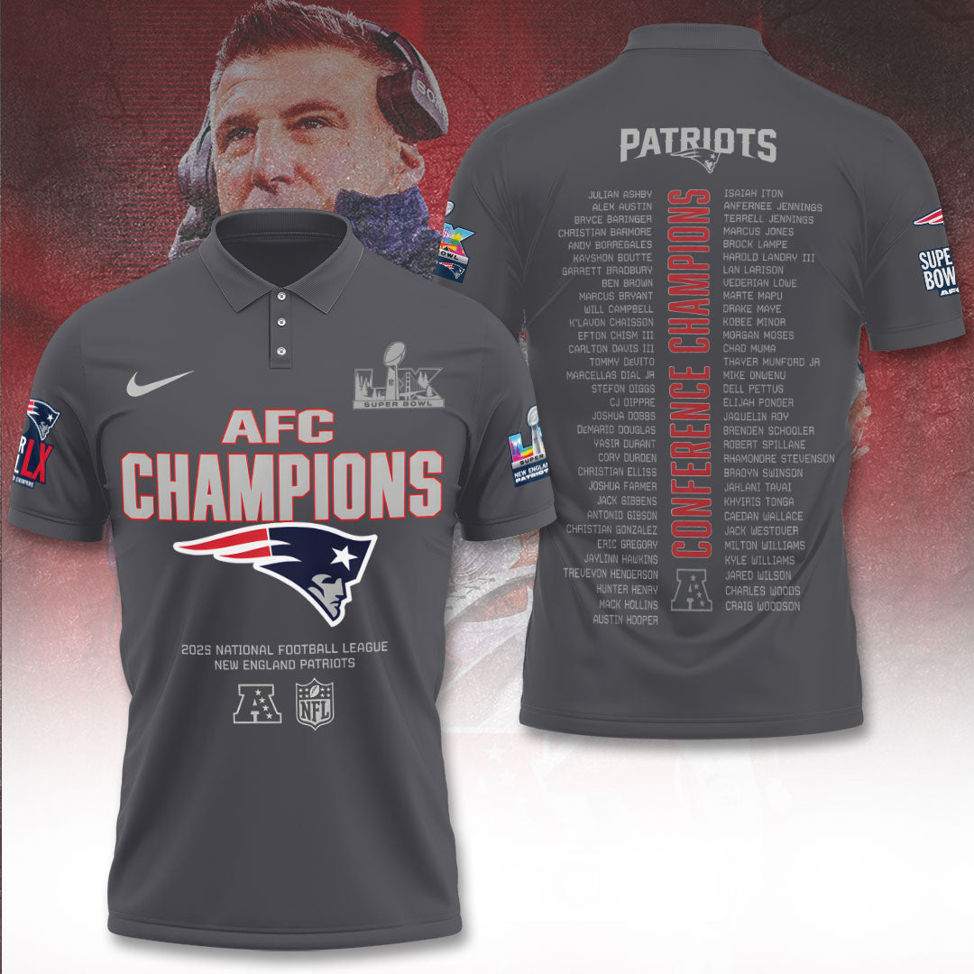 New England Patriots 2025 AFC Champions 3D Apparel – TANTN20617