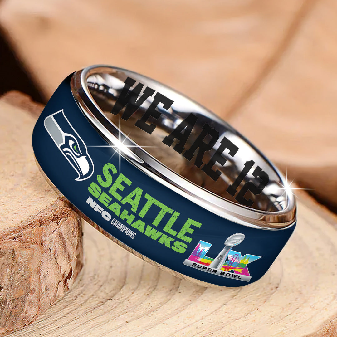 Seattle Seahawks 2025 NFC Champions Custom Alloy Ring – TANTN20635