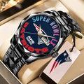 New England Patriots 2025 AFC Champions Alloy Luxury Quartz Watch – TANTN20640
