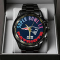 New England Patriots 2025 AFC Champions Black Stainless Steel Watch – TANTN20641