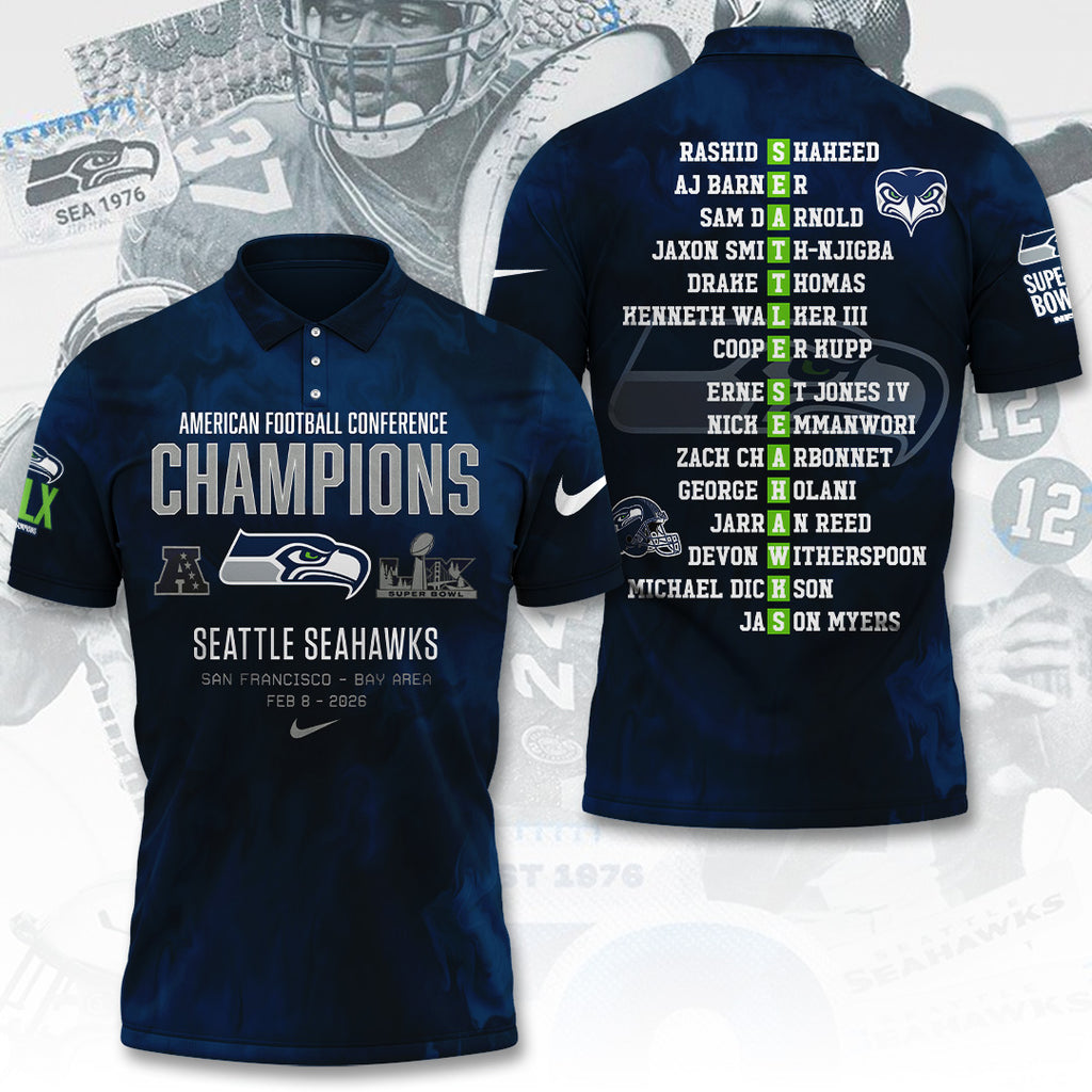 Seattle Seahawks 2025 NFC Champions 3D Apparel – TANTN20656