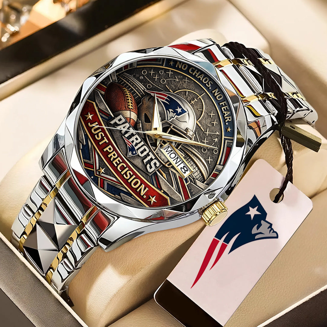 New England Patriots 2025 AFC Champions Alloy Luxury Quartz Watch – TANTN20712