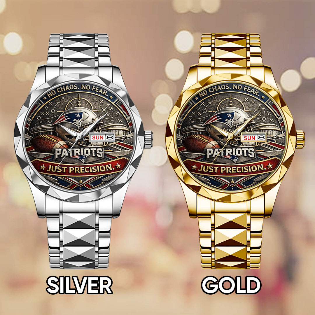 New England Patriots 2025 AFC Champions Alloy Luxury Quartz Watch – TANTN20712