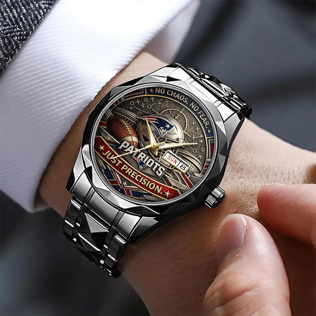 New England Patriots 2025 AFC Champions Alloy Luxury Quartz Watch – TANTN20712