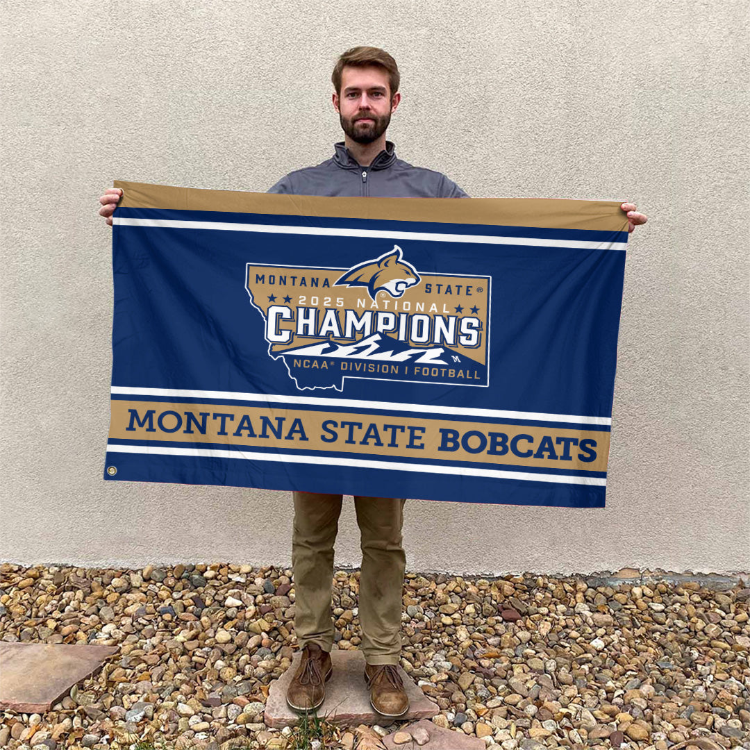 Montana State Bobcats Football 2025 National Champions 3D Double-side House Flag – TANTN20729