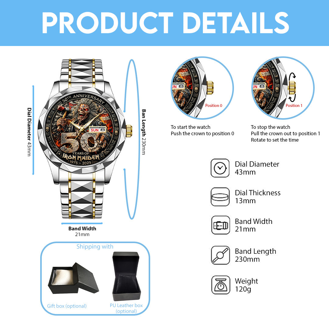 Iron Maiden 50th Anniversary Alloy Luxury Quartz Watch – TANTN20759
