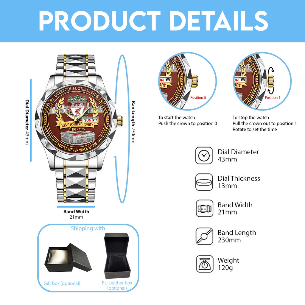 Liverpool FC 135th Anniversary 2027 Alloy Luxury Quartz Watch – TANTN20886