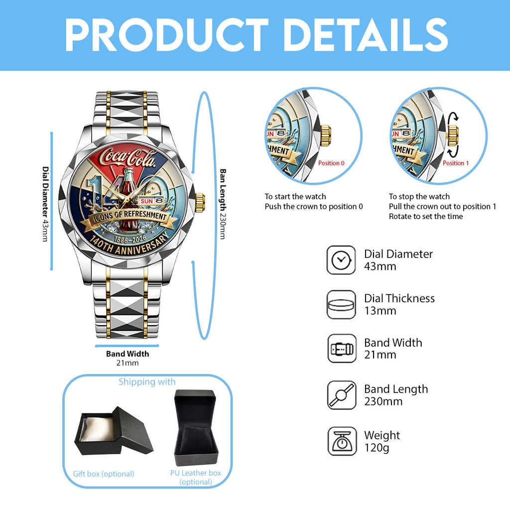 Coca-Cola 140th Anniversary 2026 Alloy Luxury Quartz Watch – TANTN20906