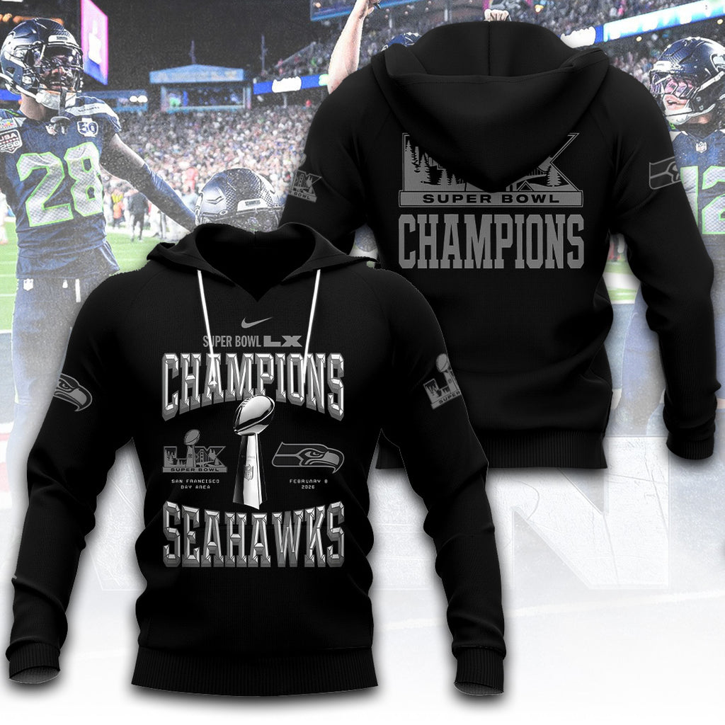 Seattle Seahawks 2025 Super Bowl LX Champions 3D Apparel – TANTN20980
