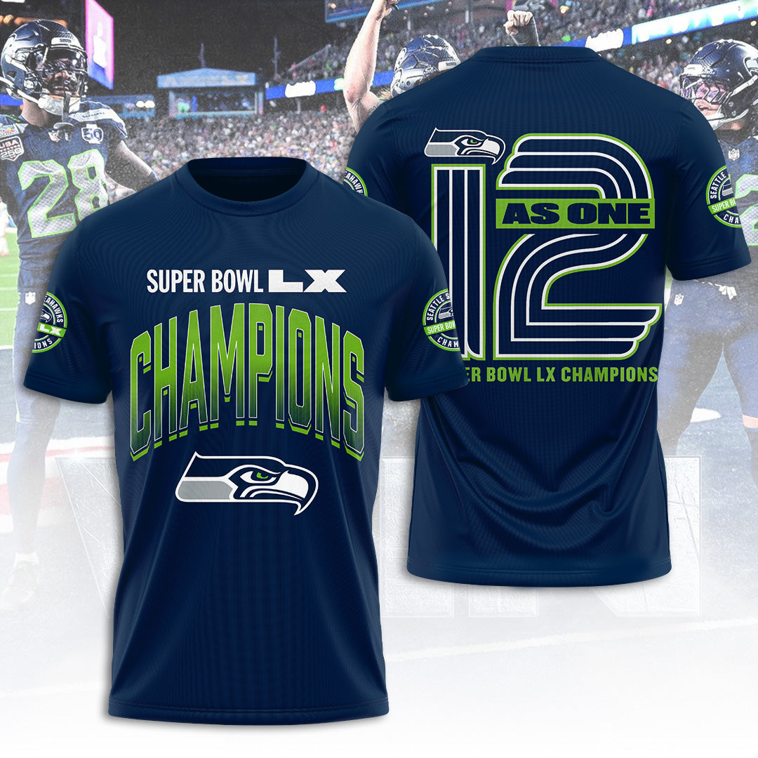 Seattle Seahawks 2025 Super Bowl LX Champions 3D Apparel – TANTN21002