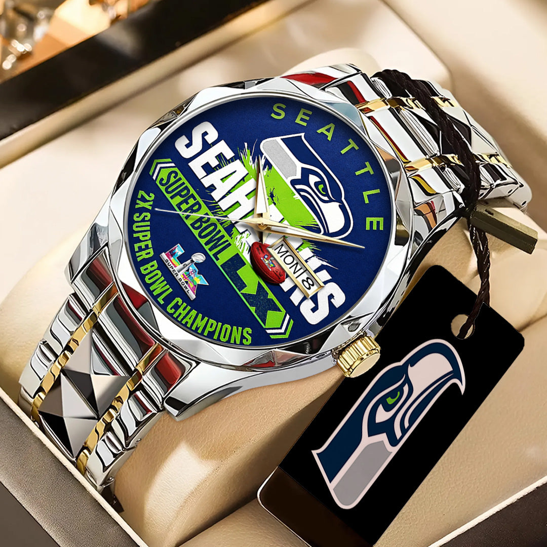 Seattle Seahawks 2025 Super Bowl LX Champions Alloy Luxury Quartz Watch – TANTN21008