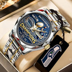 Seattle Seahawks 2025 Super Bowl LX Champions Alloy Luxury Quartz Watch – TANTN21017
