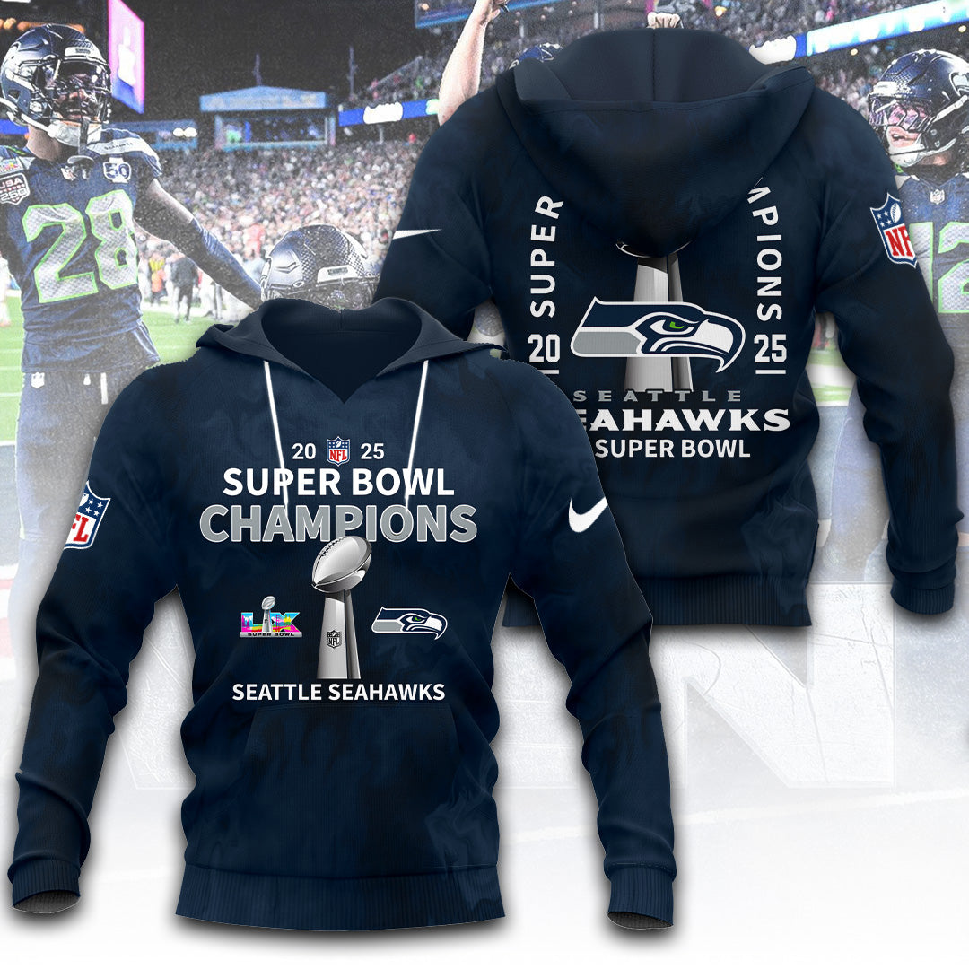 Seattle Seahawks 2025 Super Bowl LX Champions 3D Apparel – TANTN21021