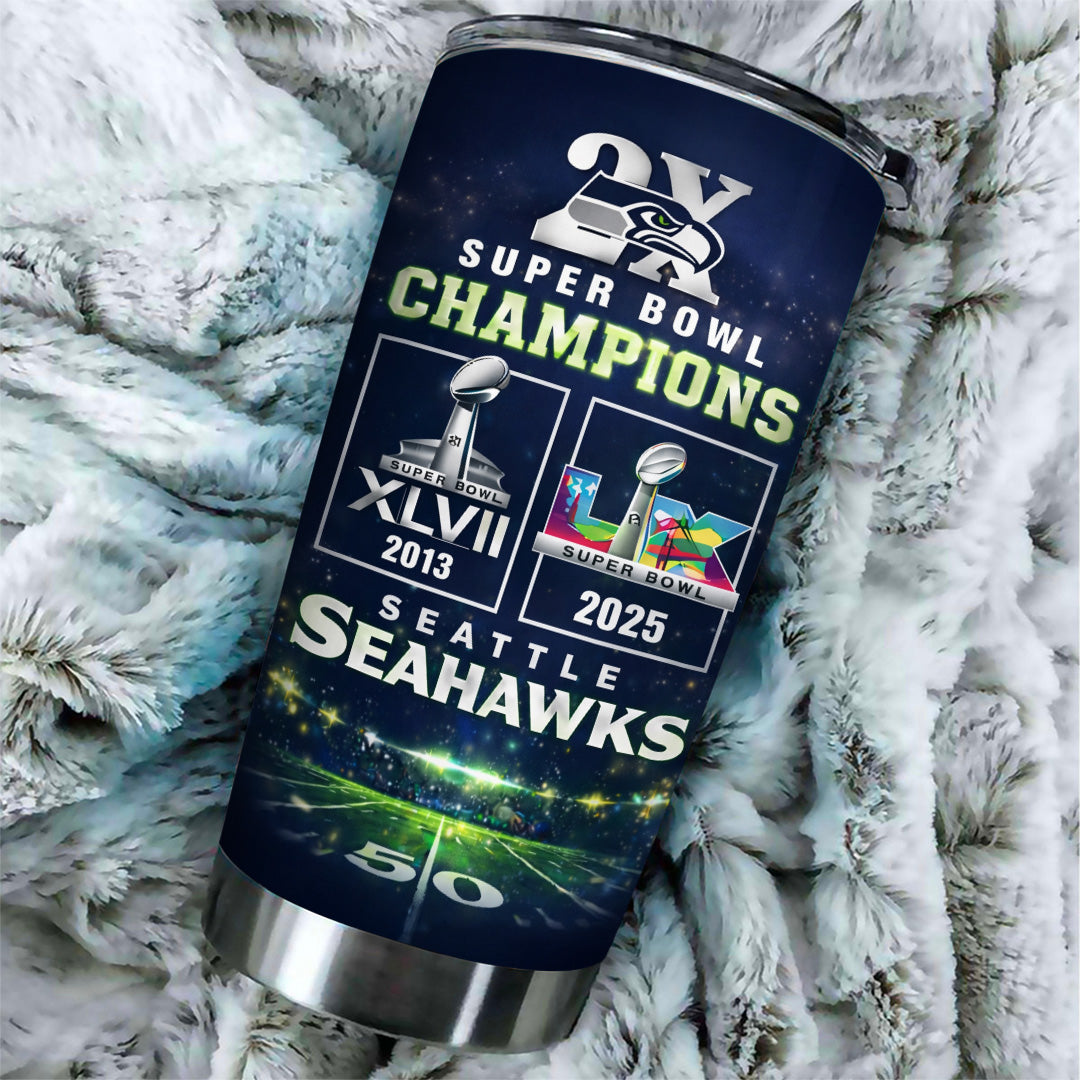 Seattle Seahawks 2025 Super Bowl LX Champions Tumbler Cup – TANTN21027