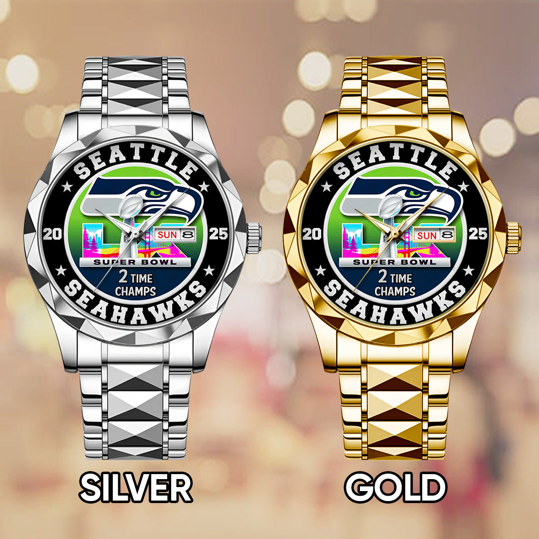 Seattle Seahawks 2025 Super Bowl LX Champions Alloy Luxury Quartz Watch – TANTN21038