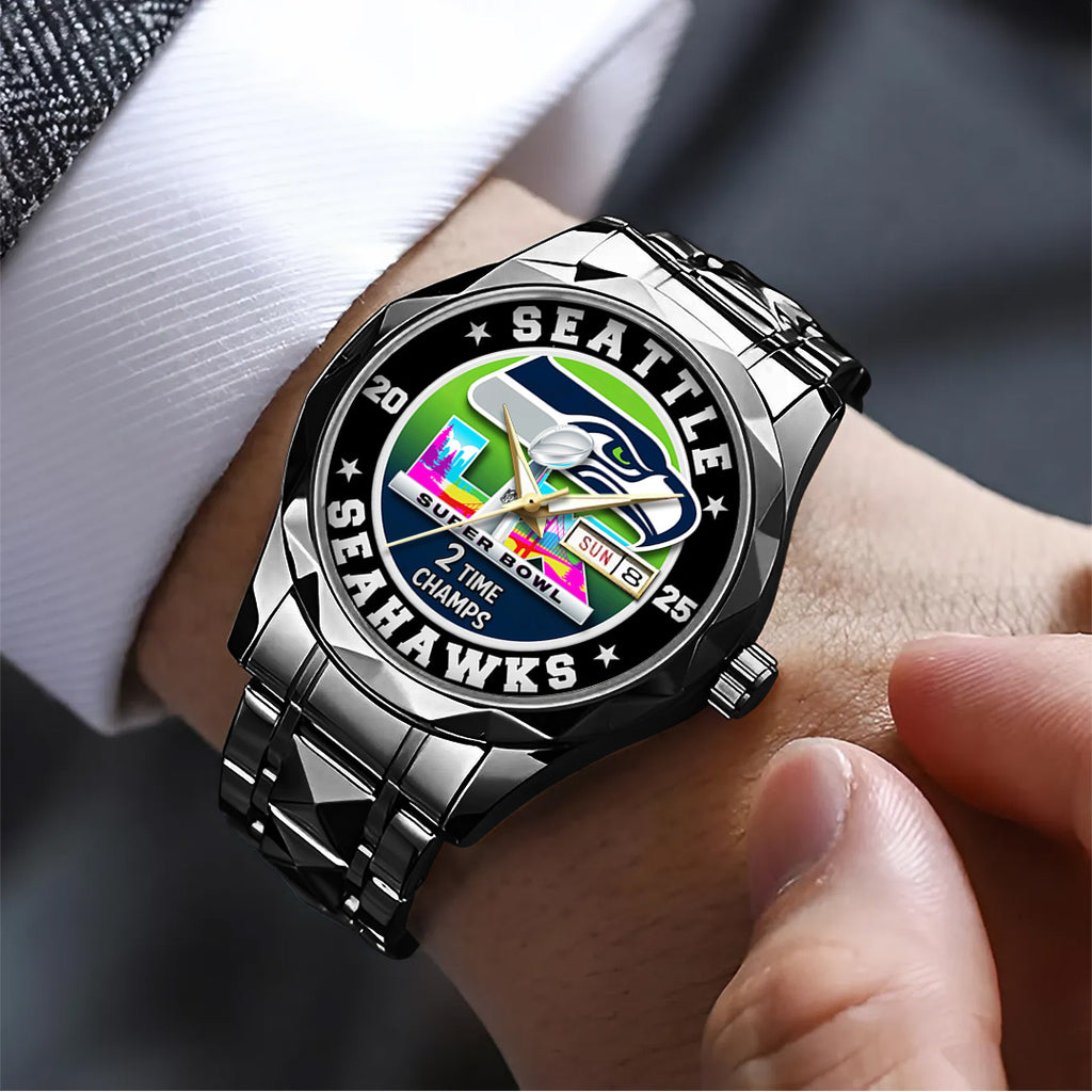 Seattle Seahawks 2025 Super Bowl LX Champions Alloy Luxury Quartz Watch – TANTN21038