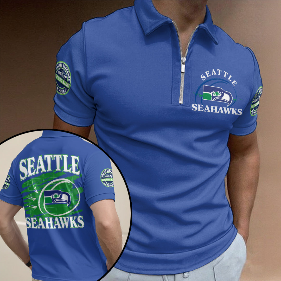 Seattle Seahawks 2025 Super Bowl LX Champions Zip Polo Shirt – TANTN21149