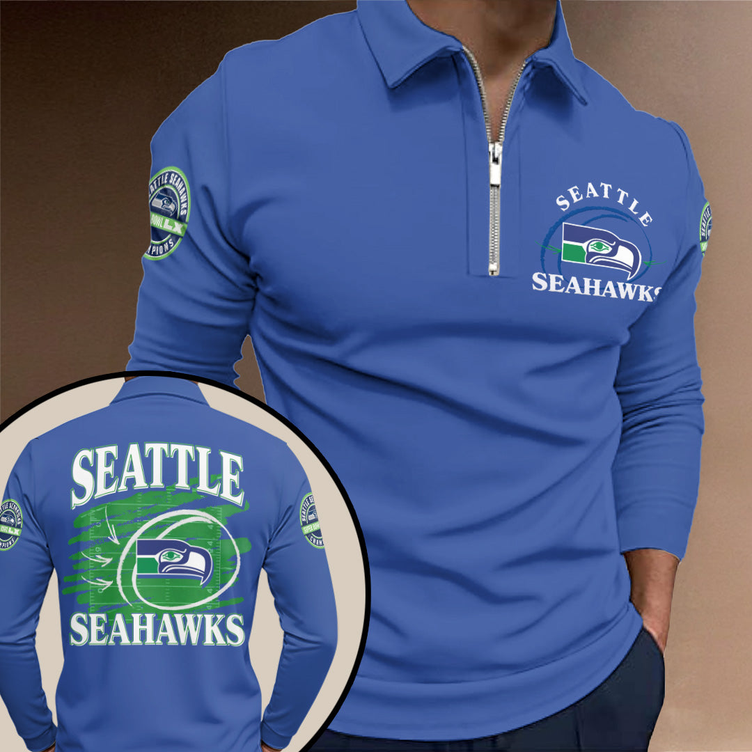 Seattle Seahawks 2025 Super Bowl LX Champions Zip Polo Shirt – TANTN21149