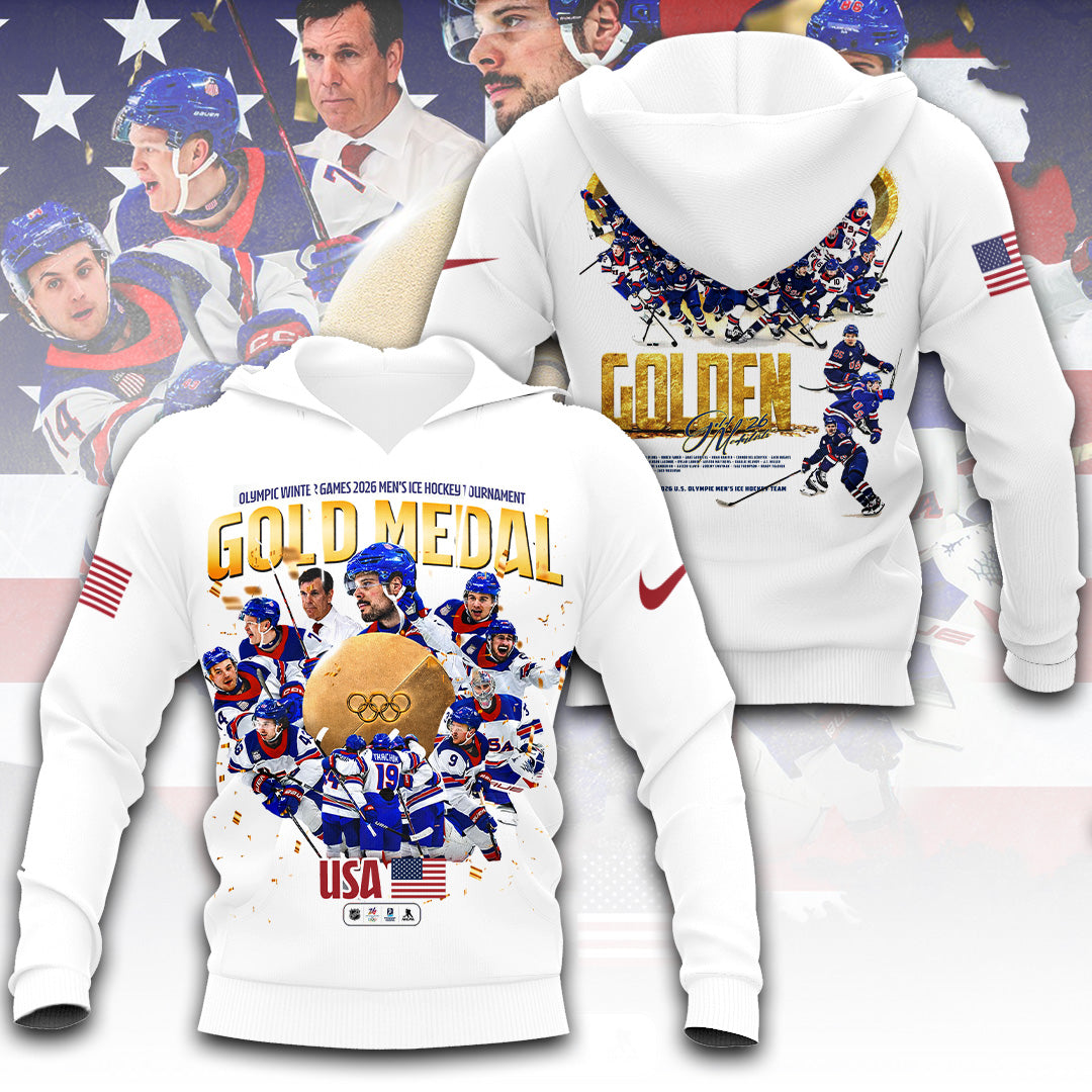 USA Men's Hockey 2026 Winter Olympics Gold Medal 3D Apparel – TANTN21163