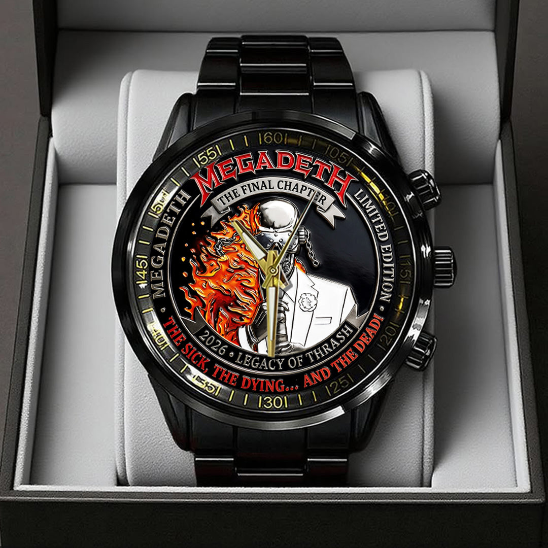 Megadeth Black Stainless Steel Watch – TANTN21458