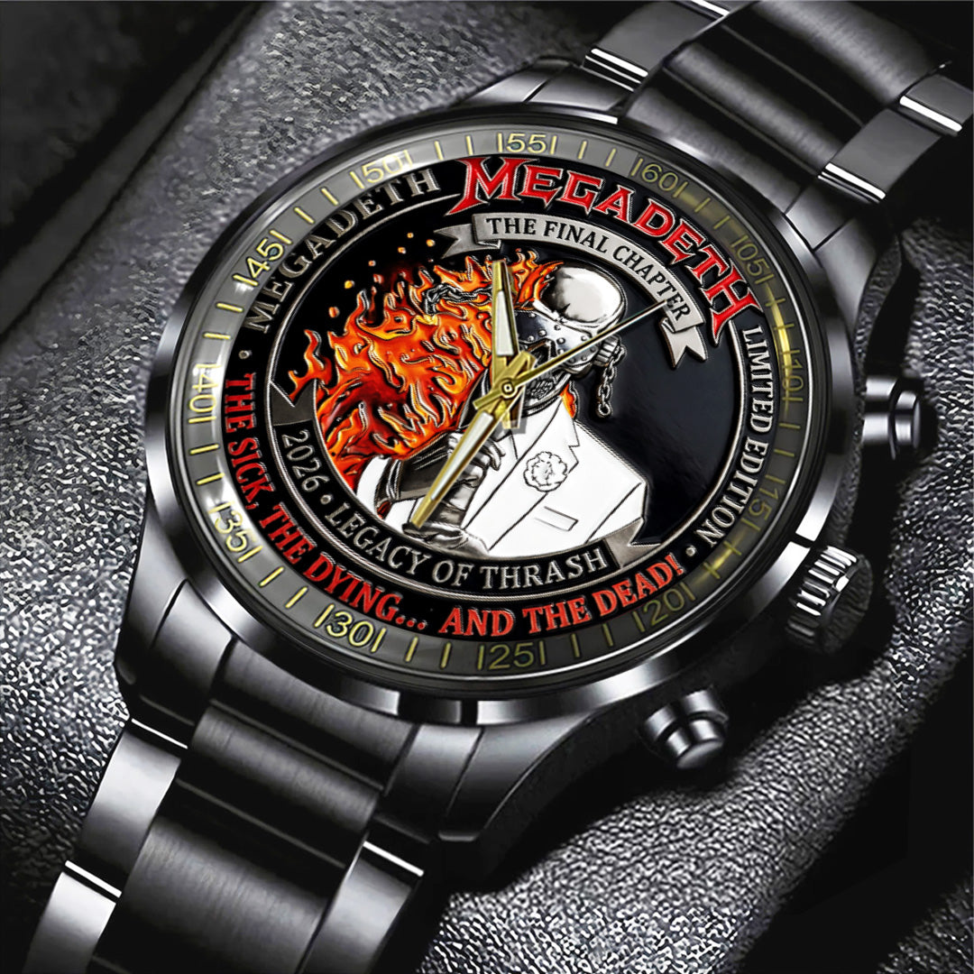Megadeth Black Stainless Steel Watch – TANTN21458