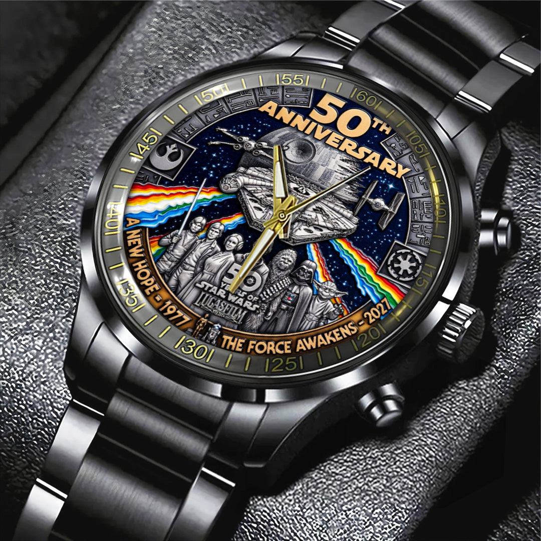 Star Wars 50th Anniversary Black Stainless Steel Watch – TANTN21523