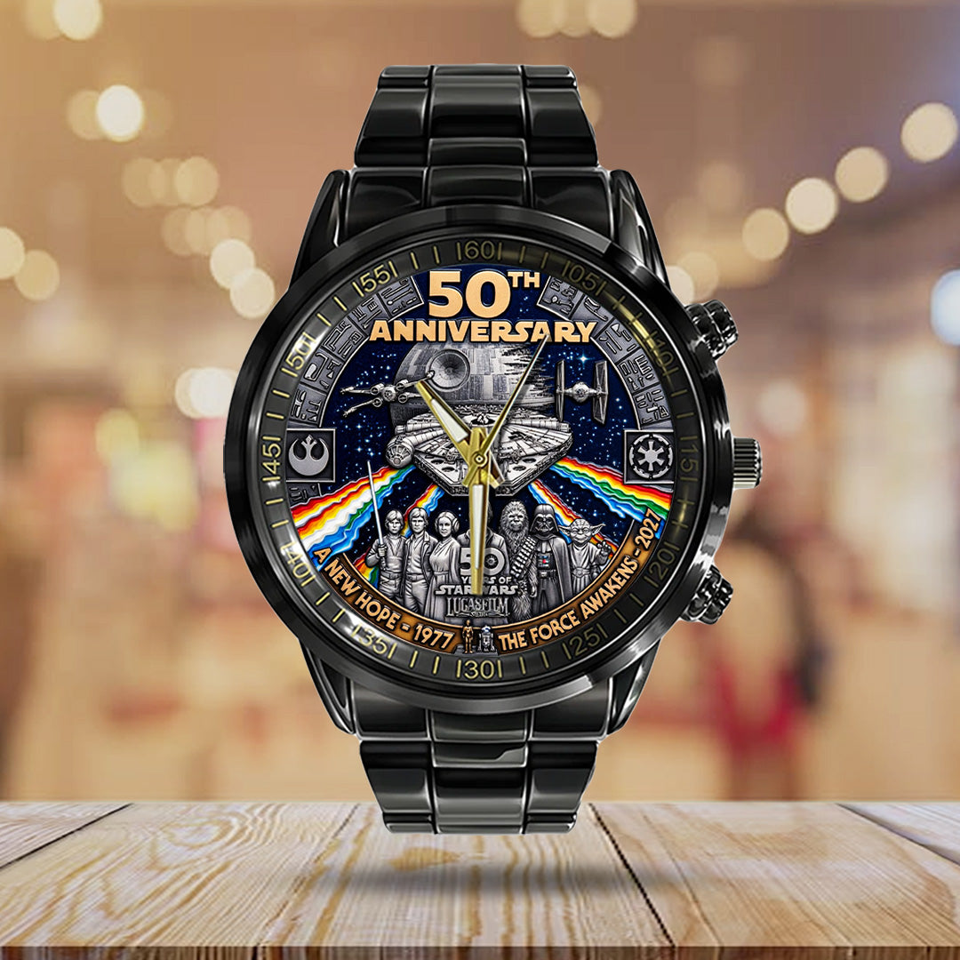 Star Wars 50th Anniversary Black Stainless Steel Watch – TANTN21523