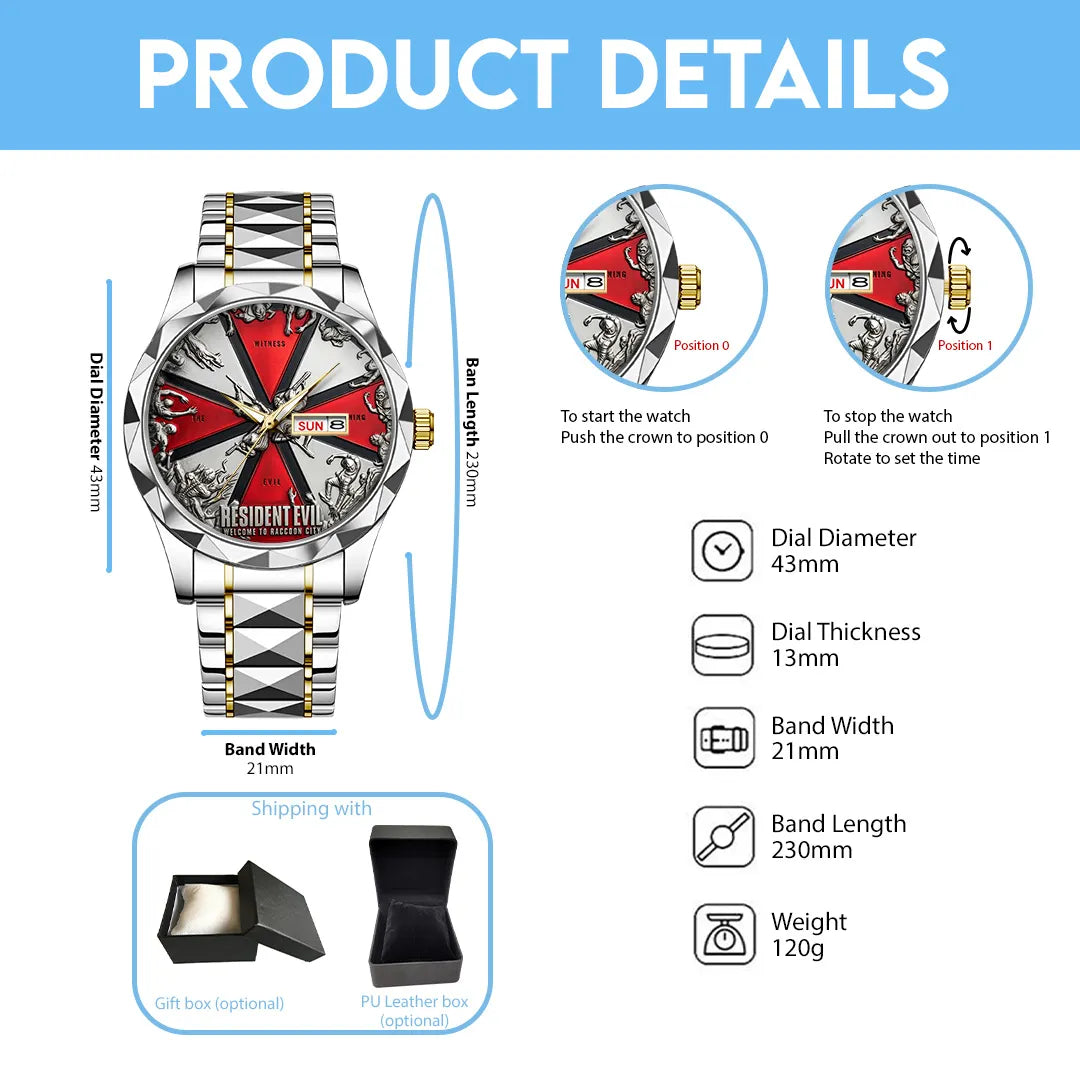 Resident Evil Alloy Luxury Quartz Watch – TANTN21690