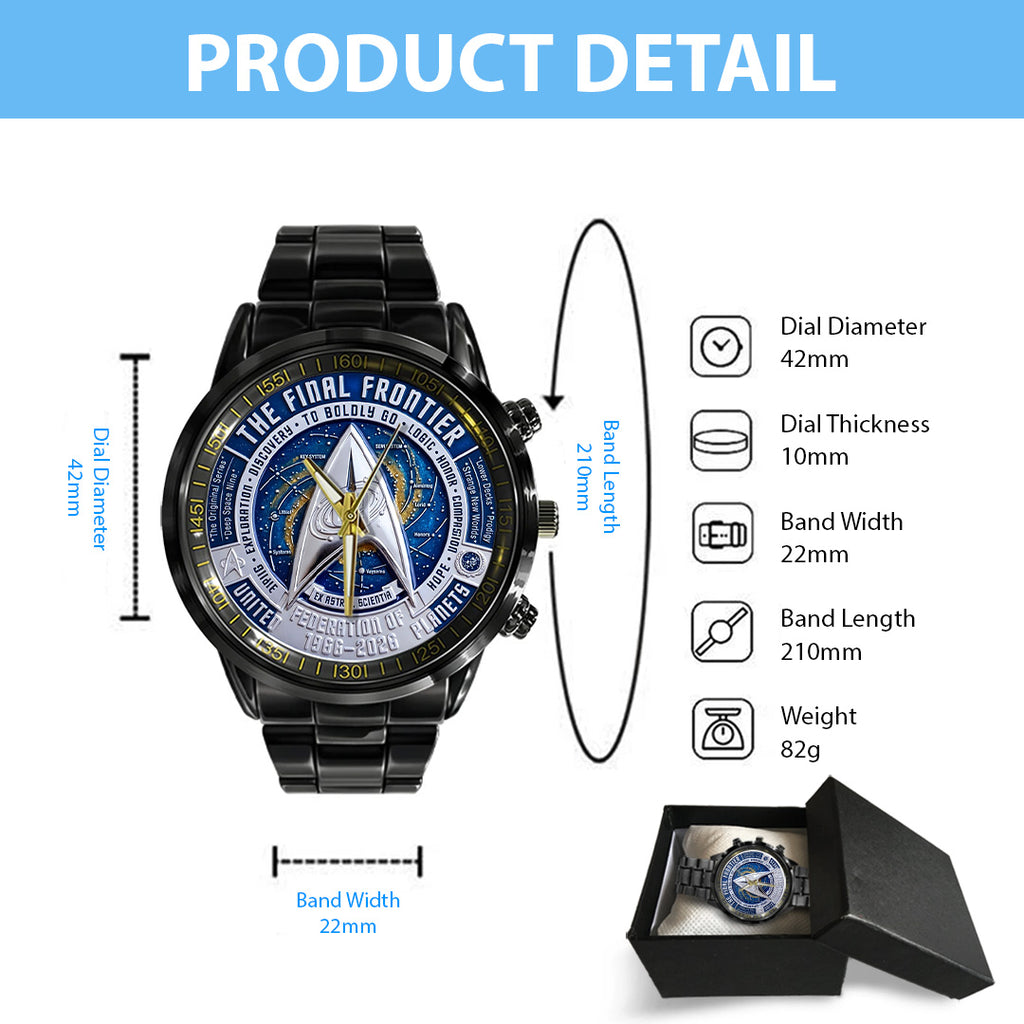 Star Trek 60th Anniversary Black Stainless Steel Watch – TANTN22047