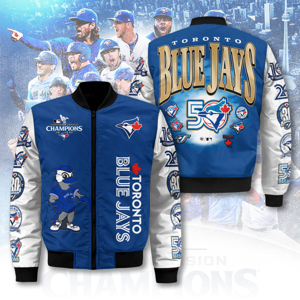 Toronto Blue Jays 50th Anniversary 3D Bomber Jacket – TANTN22115